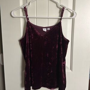 Maroon velvet cami tank - XS petite